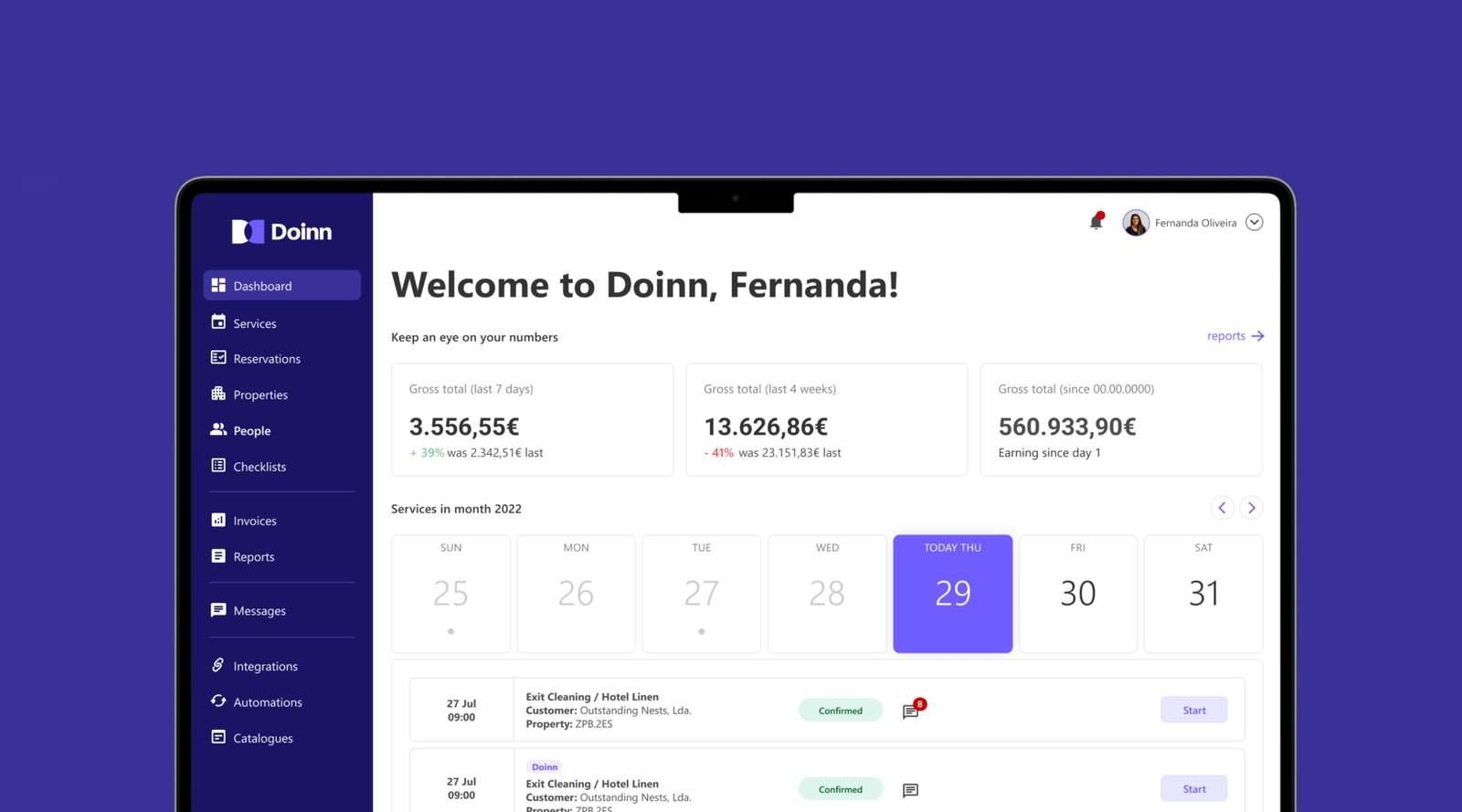Doinn dashboard